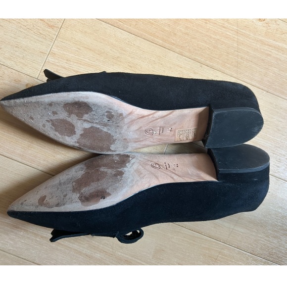 M. Gemi black Suede Fringe Pointed Toe Flats - Picture 3 of 3